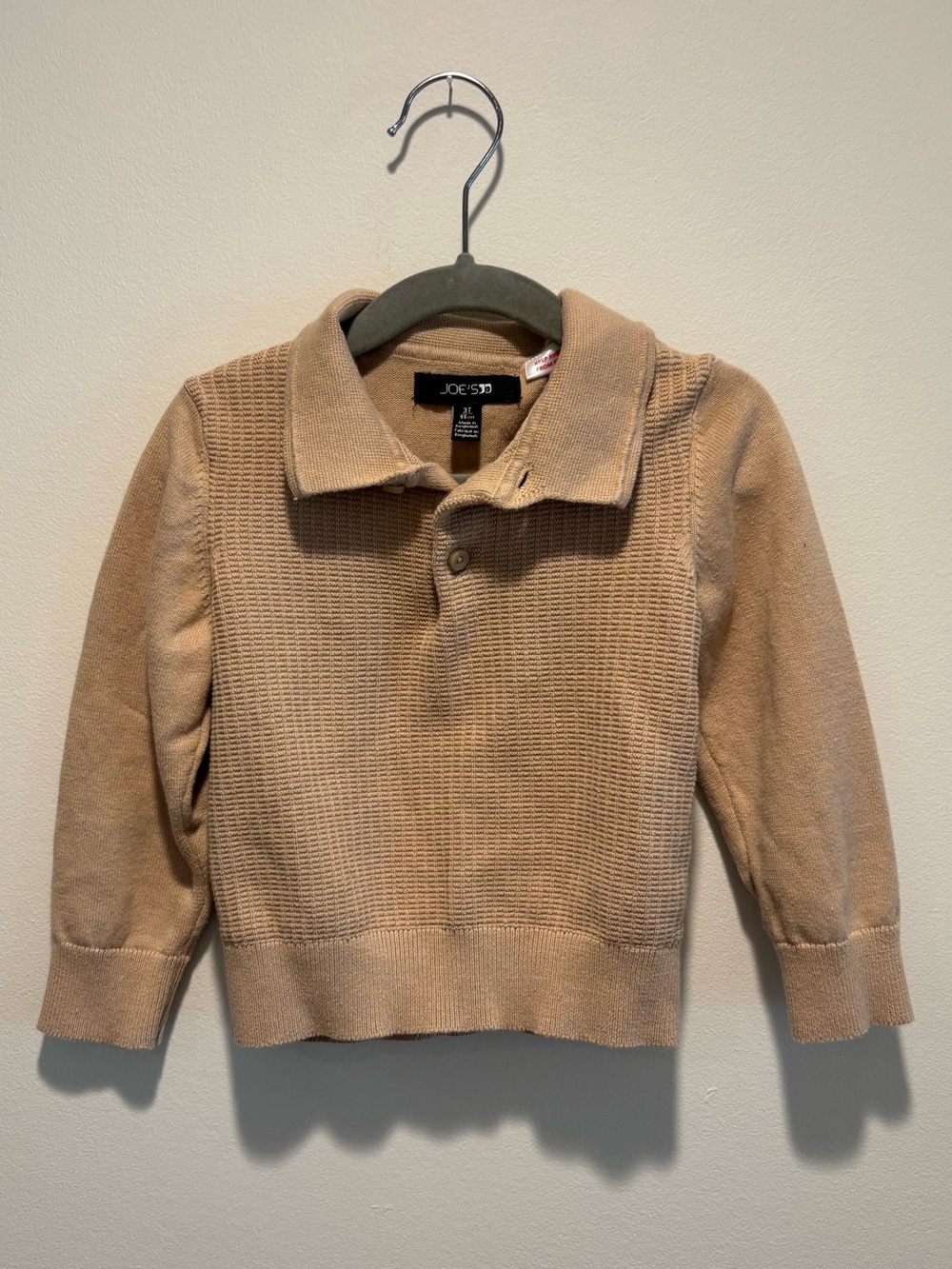 Joe's Jeans Tan Knit Polo Sweater - 3T